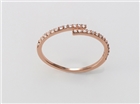 铜材锆石电镀玫瑰金饰品 日韩版 双线条微镶 女戒指