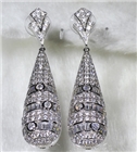 铜材锆石电镀白金饰品中东长款民族风耳针式耳环