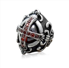 哥特式十字架红色宝石钛钢戒指指环
