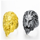 狮子头铸造动物钛钢戒指