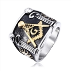 TGJZ715 欧美时尚宗教共济会钛钢戒指 复古男士戒指