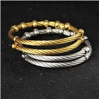 单排钢丝绳手镯 全金钢丝手环 可伸缩调节钢珠手镯